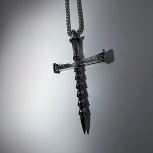 Detailed Skull Cross Necklace